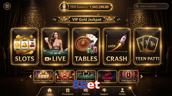Main screen of 8Bet casino page for PK players