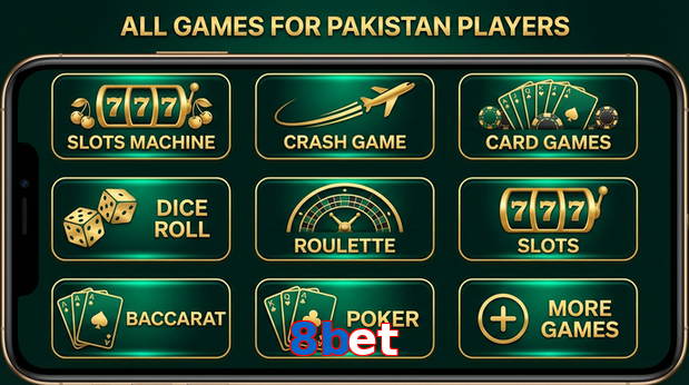 Main screen of 8Bet games page for PK players